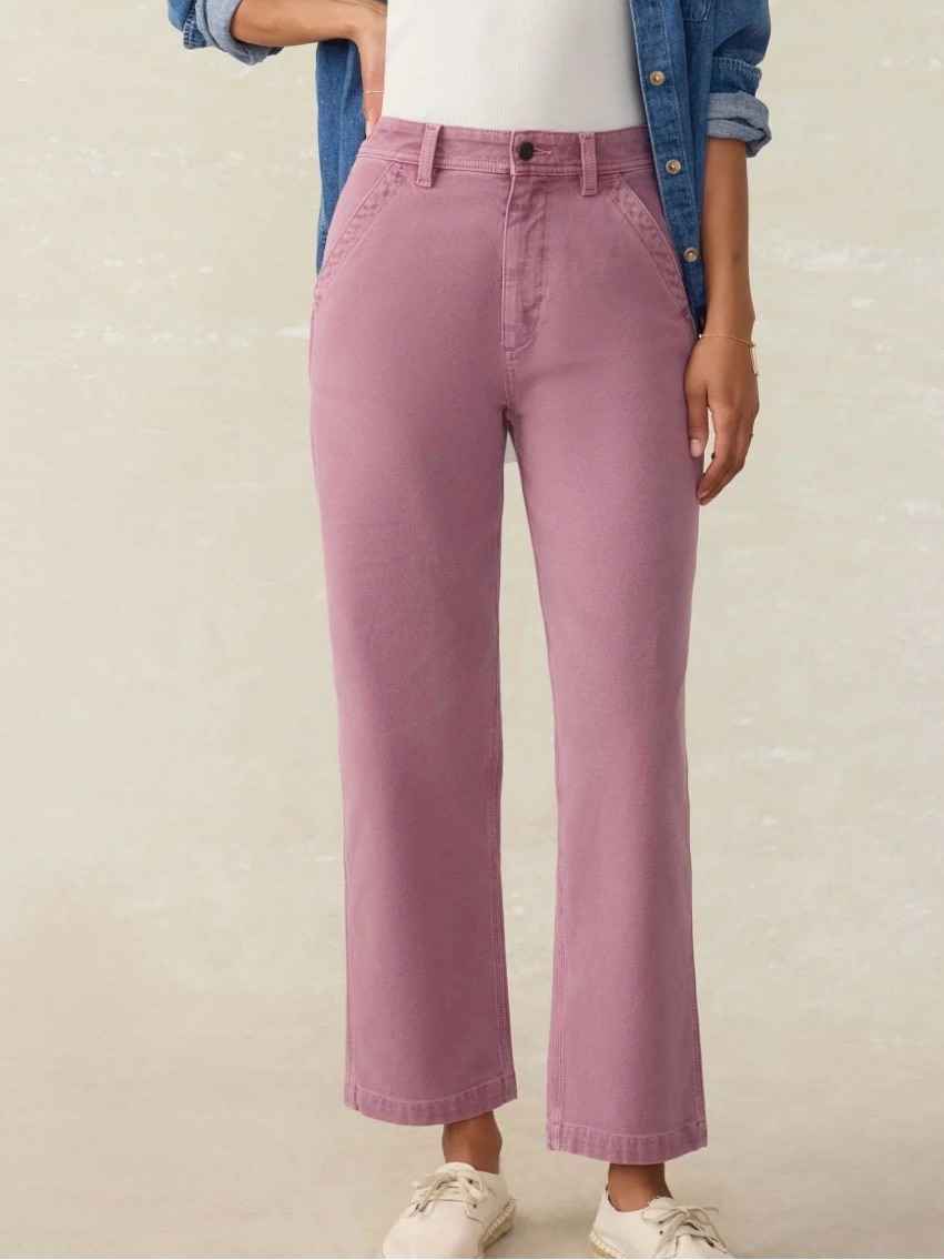 Faherty Sunwashed Canvas Dockside Orchid Pink Pant: Size 28